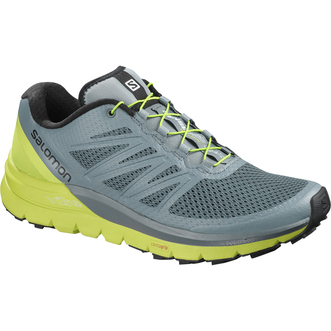 Salomon SENSE PRO MAX Zapatillas Trail Running Hombre - Azules / Verde - Colombia (76132-TIMJ)